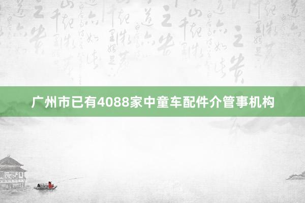 广州市已有4088家中童车配件介管事机构